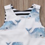 Pudcoco marque enfant en bas âge bébé garçons filles baleine barboteuse été sans manches coton combinaison tenue coton doux bébé vêtements combishort