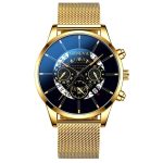 2020 montre pour hommes creux mode Ultra mince montres Date hommes affaires en acier inoxydable maille ceinture Quartz montre Relogio Masculino