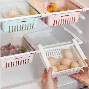Étagère de rangement pour réfrigérateur | Nouvelle étagère de rangement d'article de cuisine, étagère à tiroir pour réfrigérateur, couche de Gadget de cuisine, organisateur boîte de rangement accessoires #15