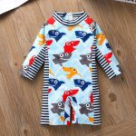 Enfant en bas âge bébé garçons filles dessin animé maillot de bain combinaison maillots de bain maillot de bain à manches longues rayure haute qualité maillot de bain ropa de varon