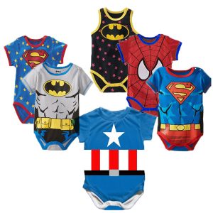 Superman été bébé barboteuses nouveau-né bébé garçon fille barboteuse à manches courtes combinaison vêtements bébé vêtements coton tenues 0-18M