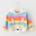 Vêtements de printemps-automne pour petites filles | En coton, sweat-shirt à capuche, design de dessin animé, vêtements pour bébés 2019