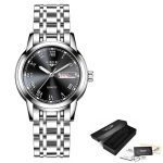 LIGE dame montre de mode femmes montre à Quartz femmes montres Date semaine acier inoxydable femme robe horloge xfcs relogio feminino
