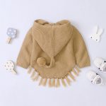 Nouveau hiver nouveau-né bébé filles garçons chandails tricotés manteau mignon belle enfant en bas âge enfants veste nœud vêtements d'extérieur manteau automne vêtements