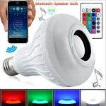 2018 E27 sans fil Bluetooth 12 W enceinte LED ampoule haut-parleur coloré musique jouant et éclairage avec 24 touches IR télécommande Contr