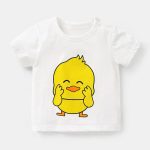 T-shirt manches courtes fille | Vêtements d'été décontractés, en coton, pour bébés garçons