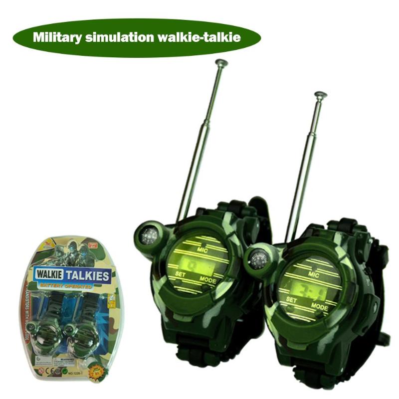2 pièces enfants Simulation militaire montre interphone électronique talkie-walkie enfants Portable interactif Radio activité de plein air jouets