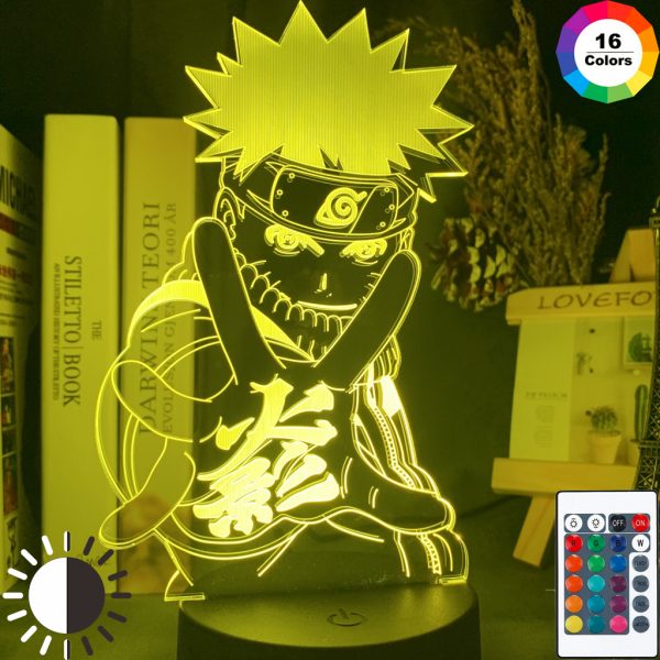 Japonais Anime Naruto Figure 3d lampe de nuit pour enfants chambre décor veilleuse meilleur cadeau d'anniversaire enfant chevet Led veilleuse