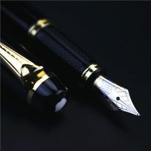 Hero 1501 Golden Eagle stylo plume Standard F plume noir sac emballage haute qualité cadeau stylo