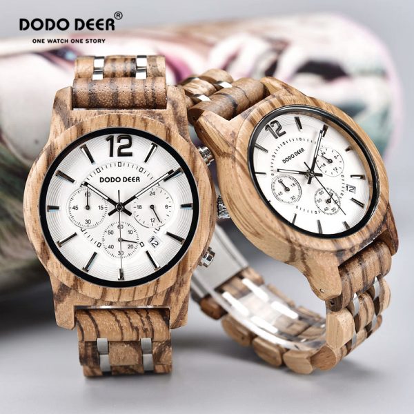 DODO cerf bois montres pour hommes et femmes mode Cool chronographe calendrier Couple montre saint valentin cadeau amoureux montres