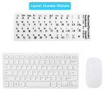 2.4G sans fil clavier et souris Combo pleine grandeur Ultra mince sans fil clavier d'ordinateur souris ensemble pour Windows/Mac Home Office jeu