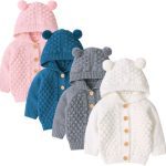 Pudcoco-manteau chaud d'hiver 0-24M | Nouveau manteau chaud pour bébés filles garçons 3D oreilles, capuchon manches longues, tricot joli vêtements d'extérieur 4 couleurs 2019