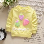 Sweat-shirt d'automne pour bébés filles | En coton fraise, à manches longues, vêtements