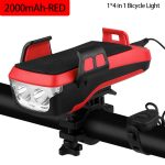 TRLIFE Multifunction 4 IN 1 Bicycle Light Powerful Bike Flashlight Bike Horn Power Bank Bicycle Front Light as Phone Holder