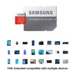 SAMSUNG EVO + Micro SD 32G SDHC 80 mo/s Grade Class10 carte mémoire C10 UHS-I TF/SD cartes Trans Flash SDXC 64 go 128 go pour l'expédition