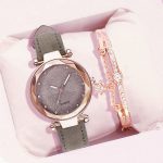 Mode femmes romantique ciel étoilé Montre-Bracelet Bracelet en cuir strass concepteur dames horloge robe Simple Gfit Montre Femme