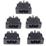5 pièces AC250V 2.5A 5 pièces 2Pin IEC 320 C8 Montage À Vis D'entrée Prise