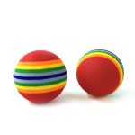 1Pc 3.5cm Boule D'arc-En-Ciel Chien Jouets Mini Mignon Coloré Boule Chien Interactif Jouets Pour Chat Chat Menthe Scratcher Dents Fournitures pour Animaux De Compagnie