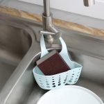 Ventouse utile éponge de cuisine | Porte-vidange PP caoutchouc toilette organiseur étagère de rangement éponge panier de rangement outils de lavage pour tissus