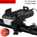 TRLIFE Multifunction 4 IN 1 Bicycle Light Powerful Bike Flashlight Bike Horn Power Bank Bicycle Front Light as Phone Holder