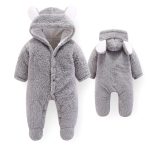 CYSINCOS-vêtements d'hiver pour nouveau-né | Vêtements d'extérieur barboteuses pour bébés garçons et filles, combinaison en molleton doux, pyjama épais pour nouveau-né