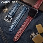 Carouse huile cire cuir fait à la main pour Apple bracelet de montre série 5/4/3/2 38mm 42mm pour Apple bracelet de montre iWatch 44mm 40mm bracelet de montre