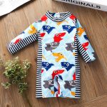 Enfant en bas âge bébé garçons filles dessin animé maillot de bain combinaison maillots de bain maillot de bain à manches longues rayure haute qualité maillot de bain ropa de varon