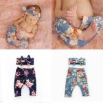 Pudcoco-pantalon pour nourrissons filles | Vêtements d'automne longs à fleurs, pantalon + bandeau pour nourrissons, 2 pièces pour enfants de 0 à 24M