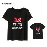 T-shirt maman et mini | Vêtements assortis pour famille, en coton, avec nœud, kawaii, vêtements maman et me, vêtements de petites filles et tenues assorties
