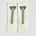 Chaussettes montantes pour bébés filles | Chaussettes noires en coton solide, Tube Long, adorables, pour enfants, chaussures de Sport, pour écoliers de 0 à 6 ans