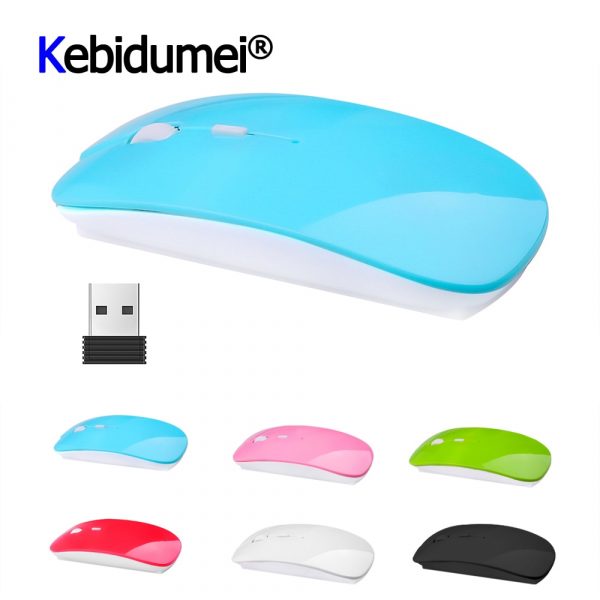 Souris optique sans fil USB 2.4Ghz récepteur dernière souris mince Super mince jeu pour Macbook Mac ordinateur portable pour le jeu