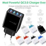 #45 Charge rapide 3.0 4.0 chargeur USB 3.1A chargeur de téléphone portable mural rapide pour iPhone 11 Samsung S9 S8 4 Ports adaptateur prise ue