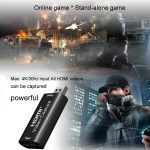 Mini HD 1080P HDMI vers USB 2.0 boîte d'enregistrement de jeu de carte de Capture vidéo pour ordinateur Youtube OBS Etc. Diffusion En direct Diffusion