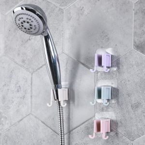 1 pièces Portable pomme de douche étagère pomme de douche support auto-adhésif en plastique sans poinçon douche arroseur support salle de bain accessoires