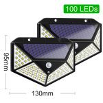 Lumières solaires extérieur 100 Led lumineux capteur de mouvement lumière grand Angle sans fil étanche IP65 appliques murales pour jardin mur rue