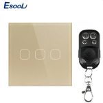 Esooli-interrupteur mural sans fil | EU/UK Standard 1/2/3 gangs, télécommande tactile, pour maison intelligente, télécommande RF433