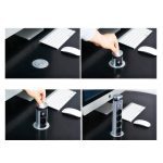 KEKA EU Plug 2/3/4/5 puissance Table de cuisine prise électrique prises de bureau puissance 1 Led + 2 charge USB étagère en aluminium