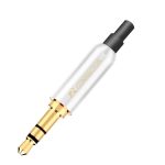 3 pièces Jack 3.5mm R connecteur 3 pôles plaqué or stéréo 3.5mm jack bricolage adaptateur pour écouteurs avec prise arrière pour fixer le câble stable