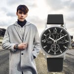 2020 ultra mince montre hommes trois yeux montres horloge homme Quartz bleu verre ceinture affaires montre-bracelet homme montre pour homme # N03
