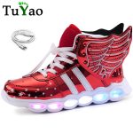 Phare ailes d'ange USB Led | Baskets lumineuses pour bébés filles et garçons, éclairage éclairé et lumineux, nouvelle collection 2020