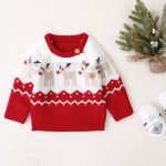 Pulls d'hiver pour bébés filles | Pull à manches longues, col rond décontracté, pull en tricot, pour tout-petits garçons de noël, rennes, tricoté pour enfants