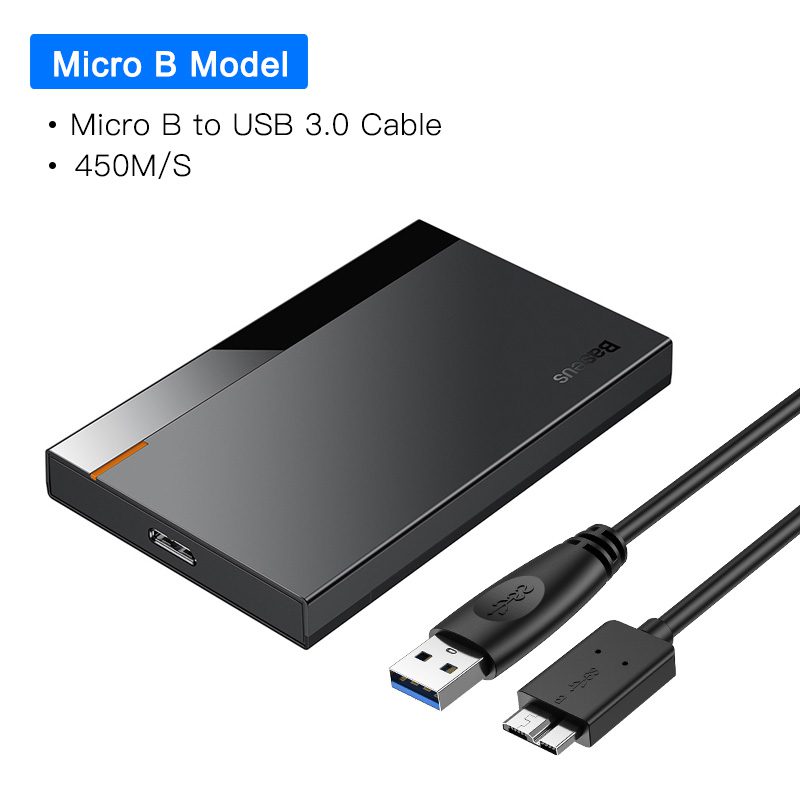 Baseus HDD Cas 2.5 SATA vers USB 3.0 Type C 3.1 Adaptateur Boîtier de DISQUE  DUR Externe Support Pour Disque Dur 6 to HD DISQUE dur SSD HDD Caddy