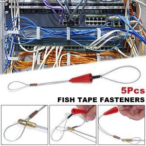 5 Pcs Electrician Push Pullers Duct Red Wire Traction Fish Tape Fastener Tool For Electrical Fish Tape Cable Puller