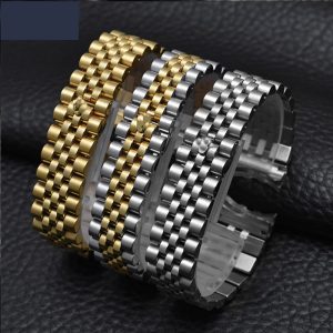 Montre accessoires bracelet en acier mâle 20mm sport étanche pour Rolex série de luxe cinq perles pleine sangle solide femmes bracelet de montre