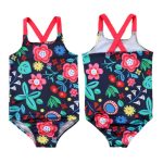 Maillot de bain bleu pour enfants | Motif floral, dos croisé, Costume de bain, nouvelle collection, 2019