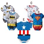 Superman été bébé barboteuses nouveau-né bébé garçon fille barboteuse à manches courtes combinaison vêtements bébé vêtements coton tenues 0-18M