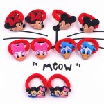 Bande élastique en Nylon 10 pièces Mickey Minnie Daisy | Cheveux, bande élastique pour cheveux, bandeau pour enfants, accessoires pour cheveux, bande de cheveux de fille, gomme pour cheveux de dessin animé