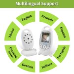 Wireless Video Baby Monitor 2.0 inch Color Security Camera 2 Way Talk NightVision IR LED Temperature Monitoring with 8 Lullaby