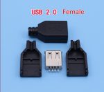 Connecteur USB bricolage mâle et femelle | 1 paire, mâle et femme 2.0 Micro, connecteurs de livraison gratuite, prise de charge, Micro prise USB queue de plastique noir