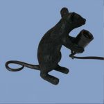 MOUSE LAMP LED E12 Black White Animal Rat Mouse Desk lamps Lights Resin Night Lights Animal Art Gold Mini Lamp white lighting